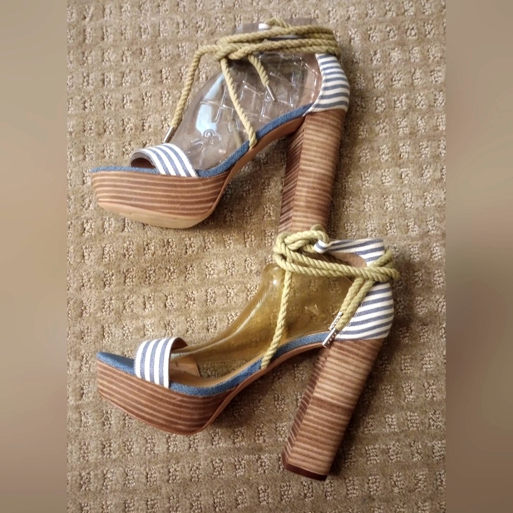 🇺🇸 Steve Madden Rue Block Heel Platform Sandals - Picture 2 of 12